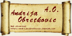 Andrija Obretković vizit kartica